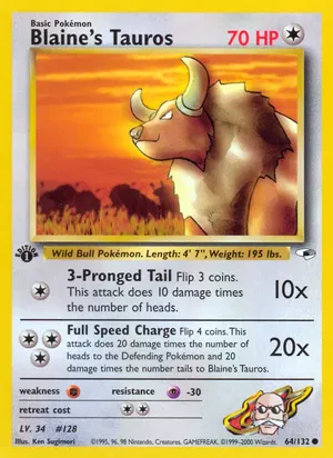 Blaine's Tauros - Ken Sugimori