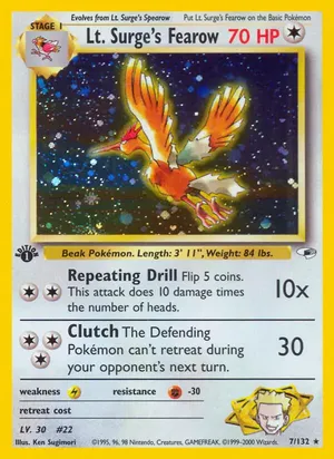 Lt. Surge's Fearow - Ken Sugimori
