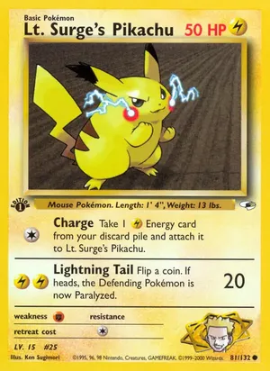Lt. Surge's Pikachu - Ken Sugimori