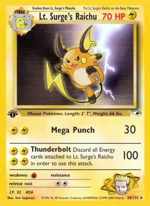 Lt. Surge's Raichu - Ken Sugimori