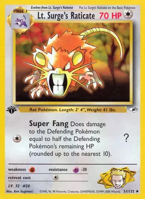 Lt. Surge's Raticate - Ken Sugimori