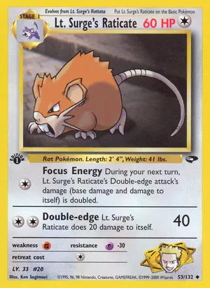 Lt. Surge's Raticate - Ken Sugimori