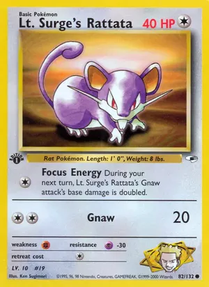 Lt. Surge's Rattata - Ken Sugimori