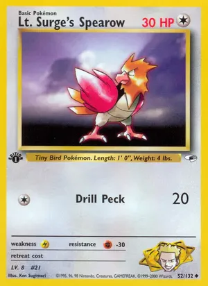 Lt. Surge's Spearow - Ken Sugimori
