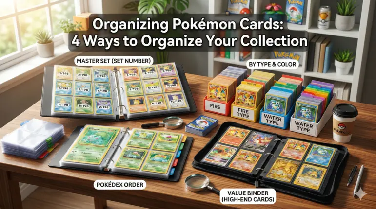Ilustración para el artículo Organizar cartas Pokémon: 4 formas de organizar tu colección