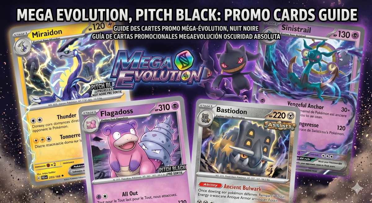 Illustration for the article Mega Evolution Pitch Black Promo Cards Guide | Pokefolio